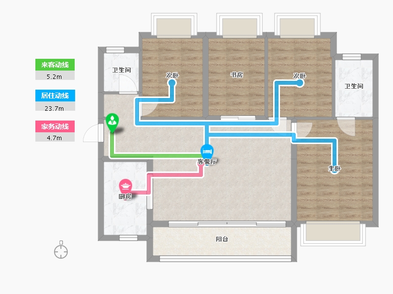 湖南省-长沙市-滨河道-100.00-户型库-动静线