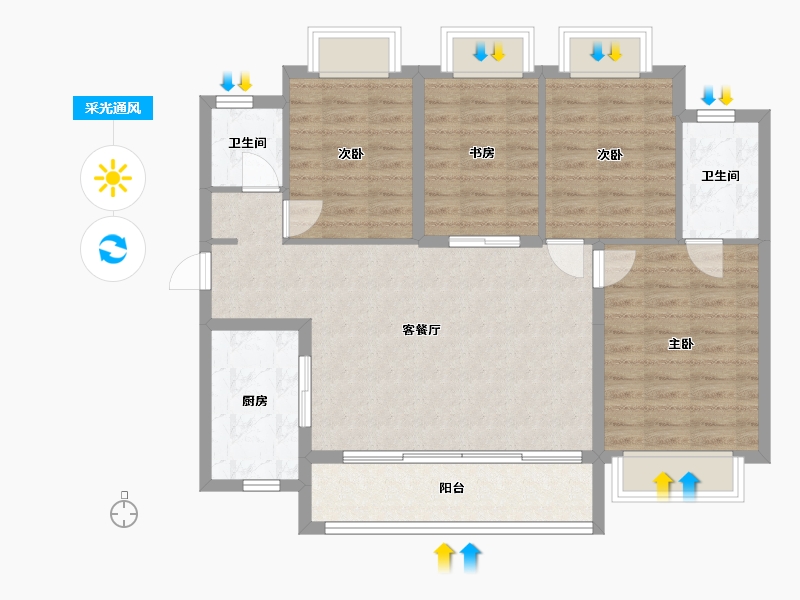 湖南省-长沙市-滨河道-100.00-户型库-采光通风