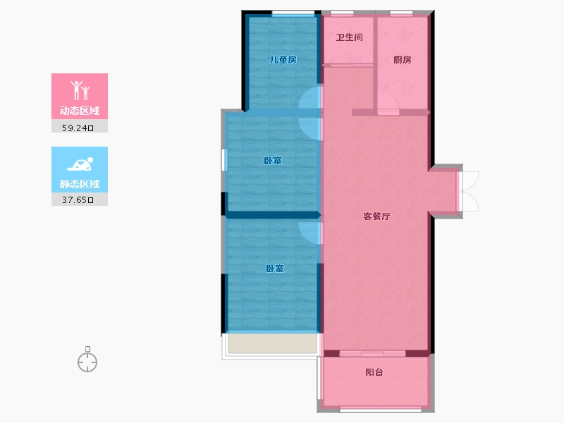 河南省-郑州市-泰宏建业国际城​-87.10-户型库-动静分区