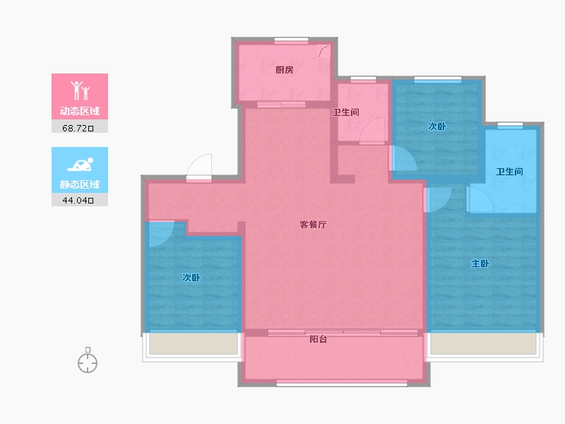 山东省-济南市-海信翰墨府​-101.00-户型库-动静分区