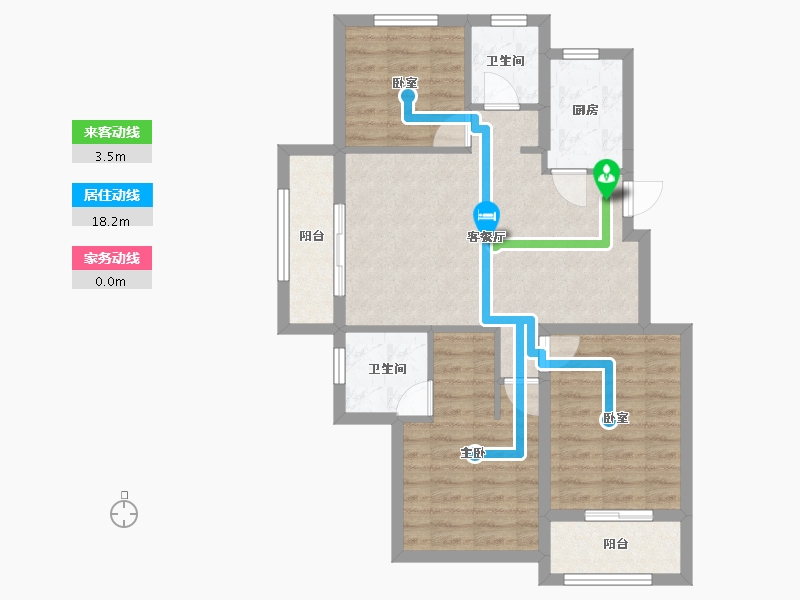 辽宁省-大连市-中铁春风十里-76.48-户型库-动静线