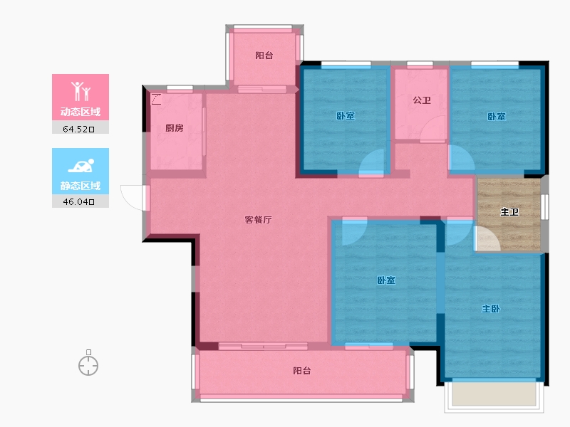 河南省-郑州市-天伦城​-102.40-户型库-动静分区