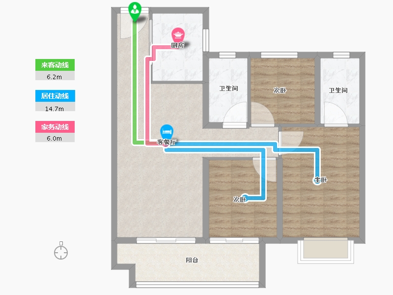 江苏省-南通市-如东中骏世界城-87.21-户型库-动静线