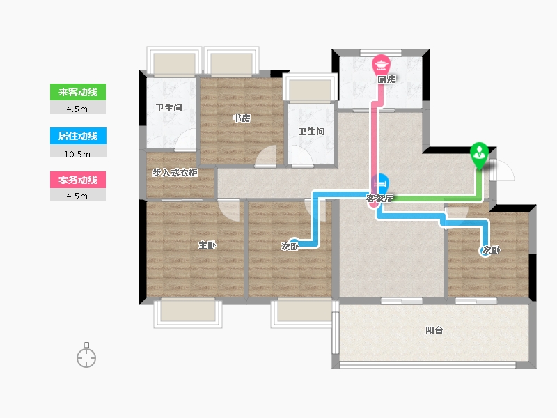 江苏省-南通市-远创宸樾-103.30-户型库-动静线