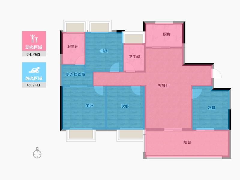 江苏省-南通市-远创宸樾-103.30-户型库-动静分区