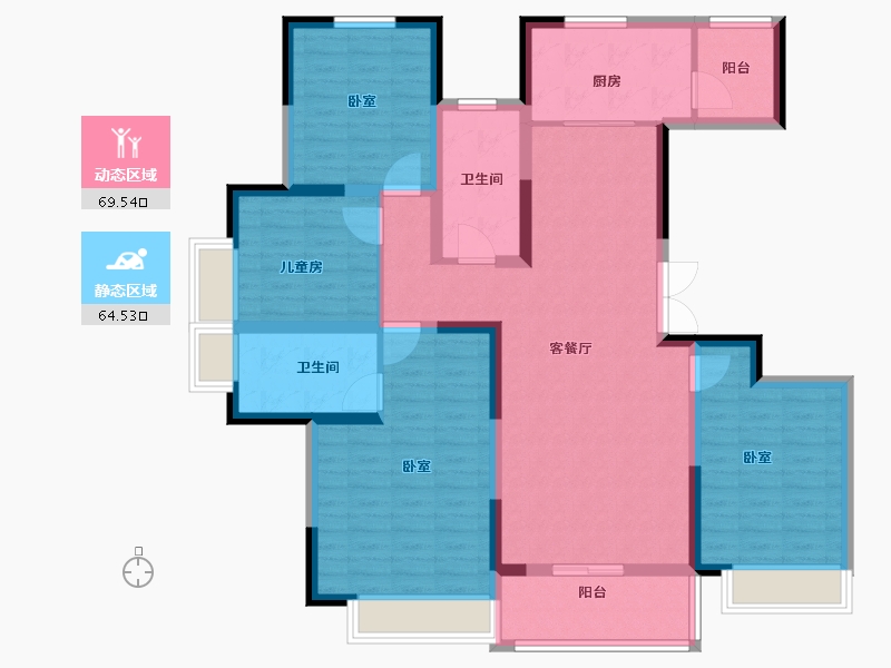 河南省-郑州市-泰宏建业国际城​-119.49-户型库-动静分区