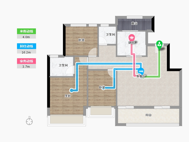 辽宁省-大连市-中铁春风十里-88.51-户型库-动静线