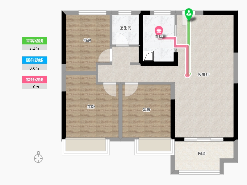 山东省-济南市-金地湖城风华-77.60-户型库-动静线