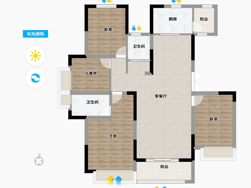 河南省-郑州市-泰宏建业国际城​-117.20-户型库-采光通风