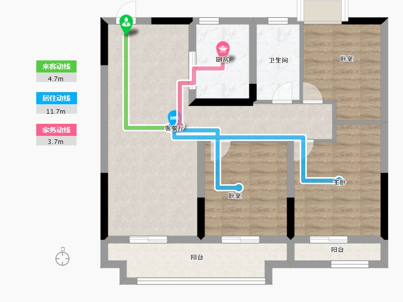 江苏省-南通市-汇昌雍锦翰棠-75.99-户型库-动静线