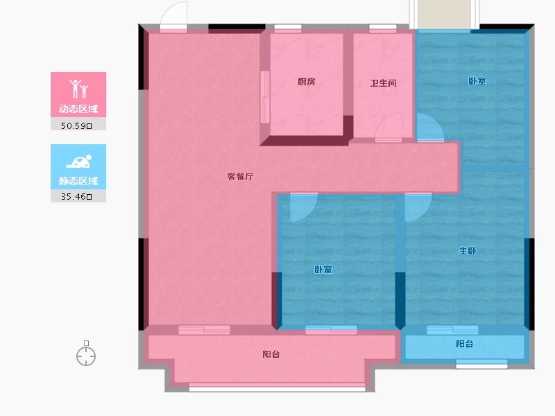 江苏省-南通市-汇昌雍锦翰棠-75.99-户型库-动静分区