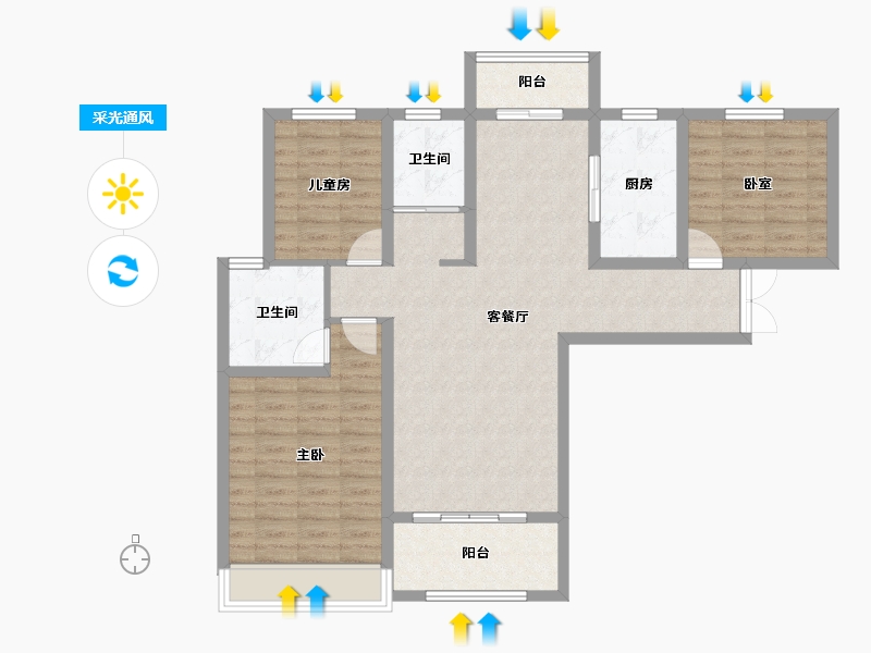 河南省-郑州市-泰宏建业国际城​-97.15-户型库-采光通风