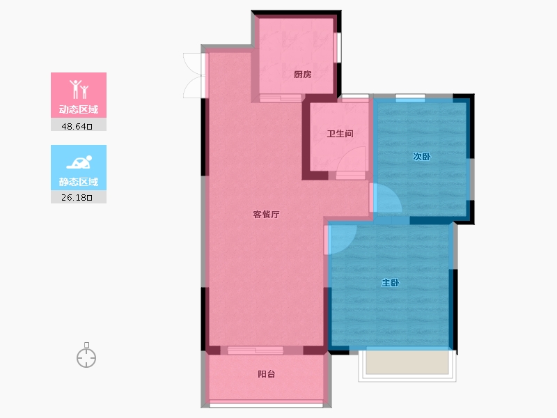 江苏省-南通市-悦珑庭-66.40-户型库-动静分区