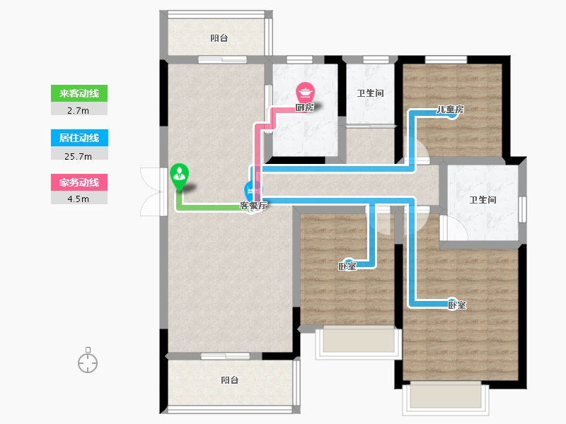 河南省-郑州市-泰宏建业国际城​-102.80-户型库-动静线