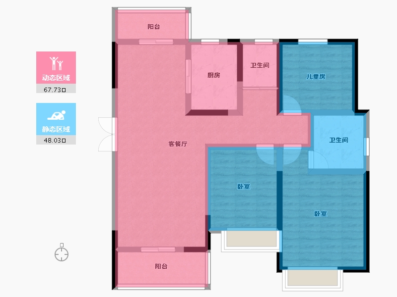 河南省-郑州市-泰宏建业国际城​-102.80-户型库-动静分区