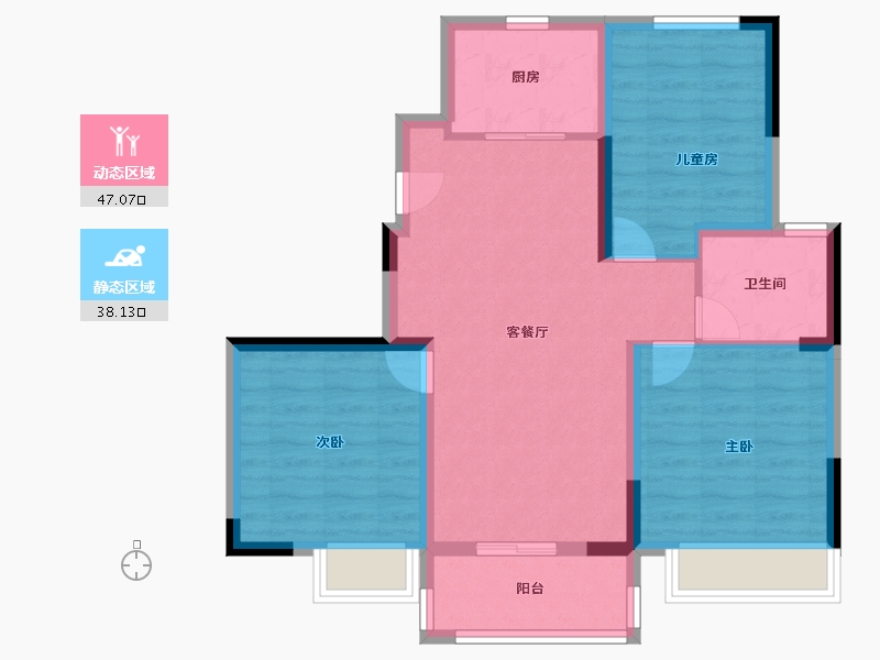 江苏省-南通市-悦珑庭-76.00-户型库-动静分区