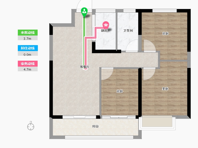 江苏省-南通市-远创宸樾-81.60-户型库-动静线