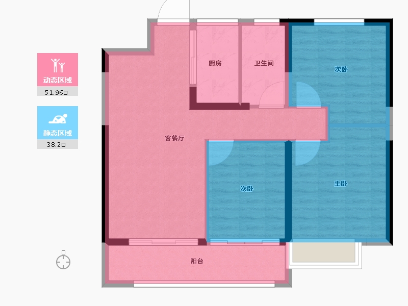 江苏省-南通市-远创宸樾-81.60-户型库-动静分区