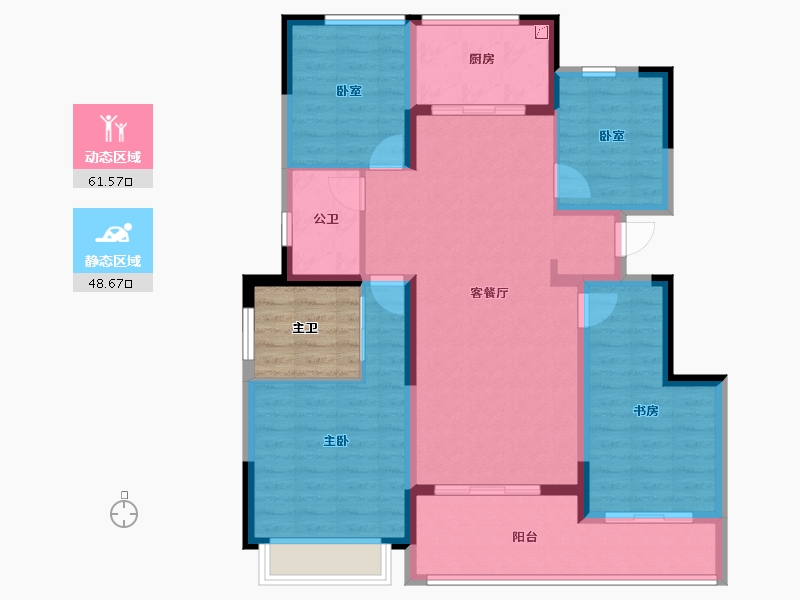 河南省-郑州市-天伦城​-104.00-户型库-动静分区