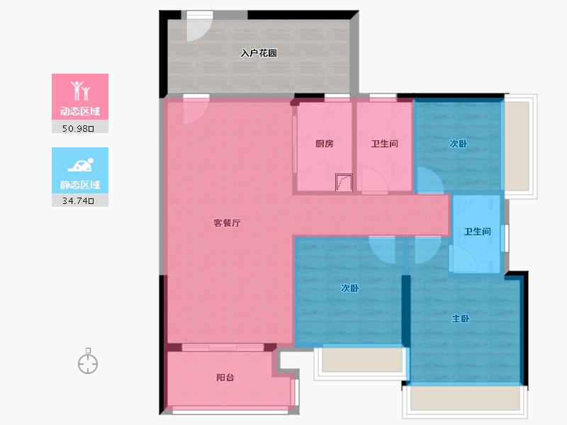 广东省-江门市-鹤山市帝豪居-107.00-户型库-动静分区