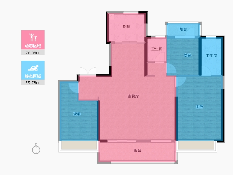 河南省-郑州市-中海云鼎湖居-119.20-户型库-动静分区