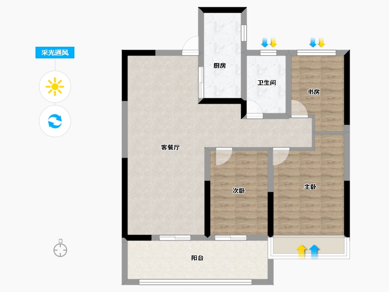 河南省-郑州市-上街龙吟世家​-89.00-户型库-采光通风