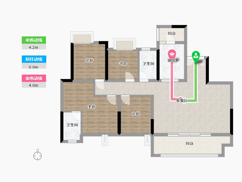 重庆-重庆市-朗基水印三生-109.00-户型库-动静线