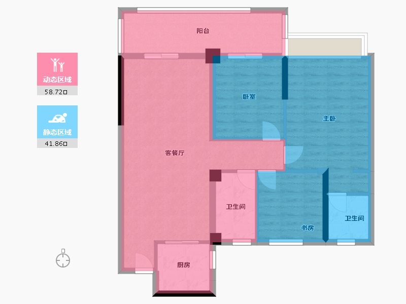 湖北省-黄冈市-泰禾富凤凰府-90.00-户型库-动静分区