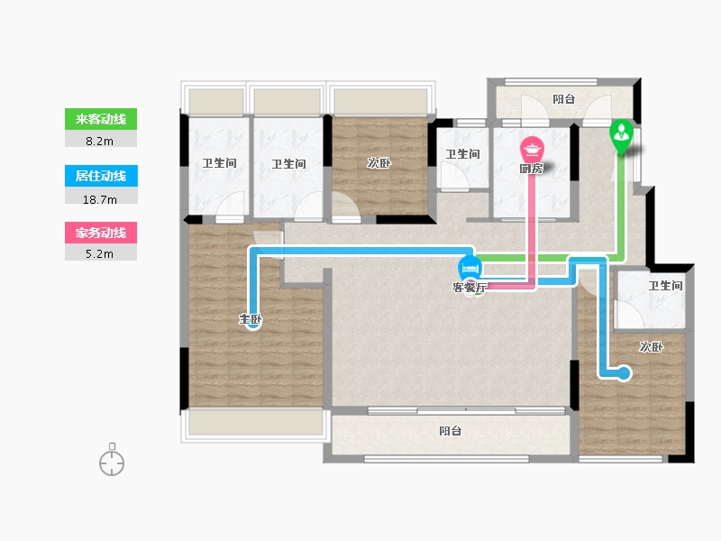 江苏省-苏州市-张家港建发和玺-133.60-户型库-动静线