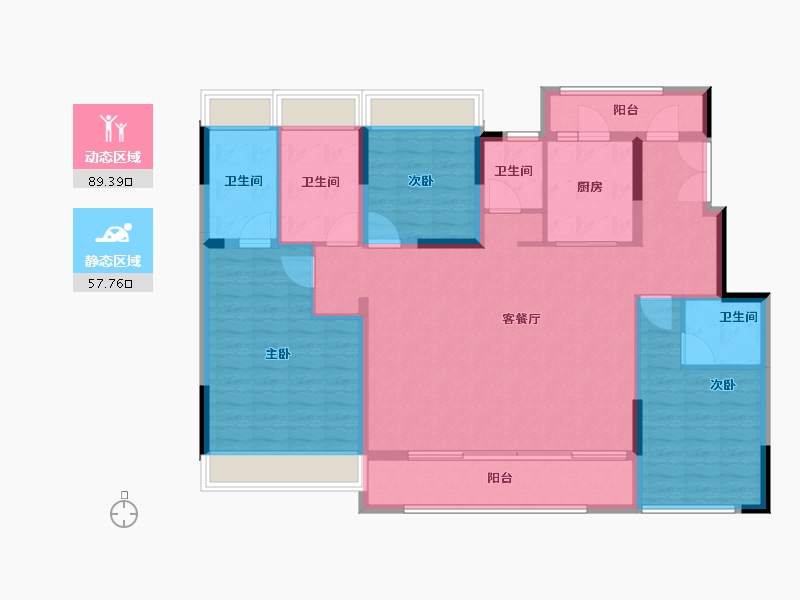 江苏省-苏州市-张家港建发和玺-133.60-户型库-动静分区