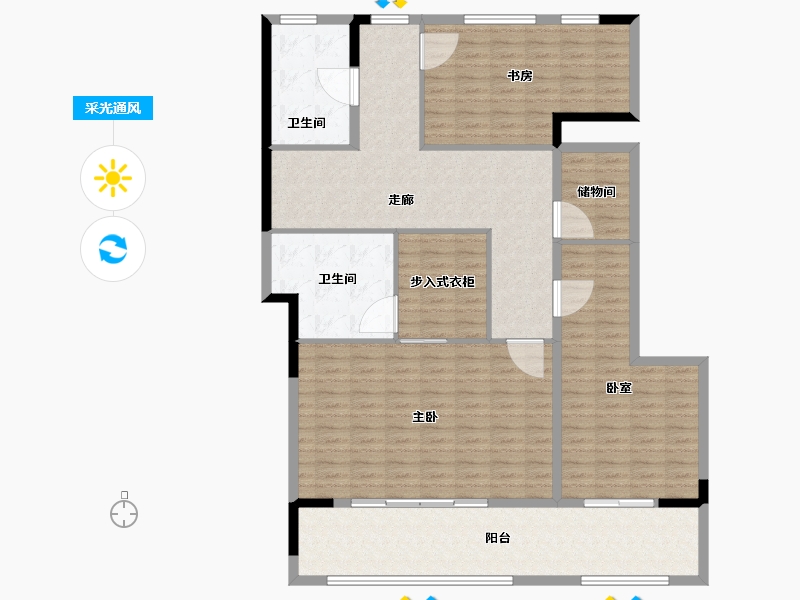 山东省-济南市-山钢锦悦华府-149.01-户型库-采光通风