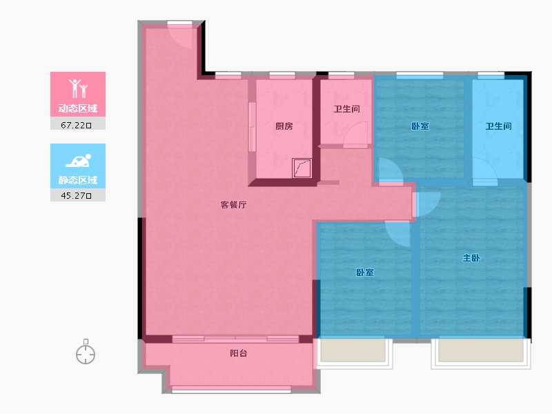 河南省-郑州市-新城·玺樾华庭-100.54-户型库-动静分区