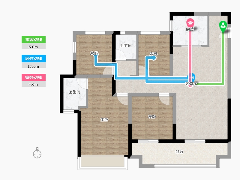 江苏省-苏州市-张家港建发和玺-101.60-户型库-动静线