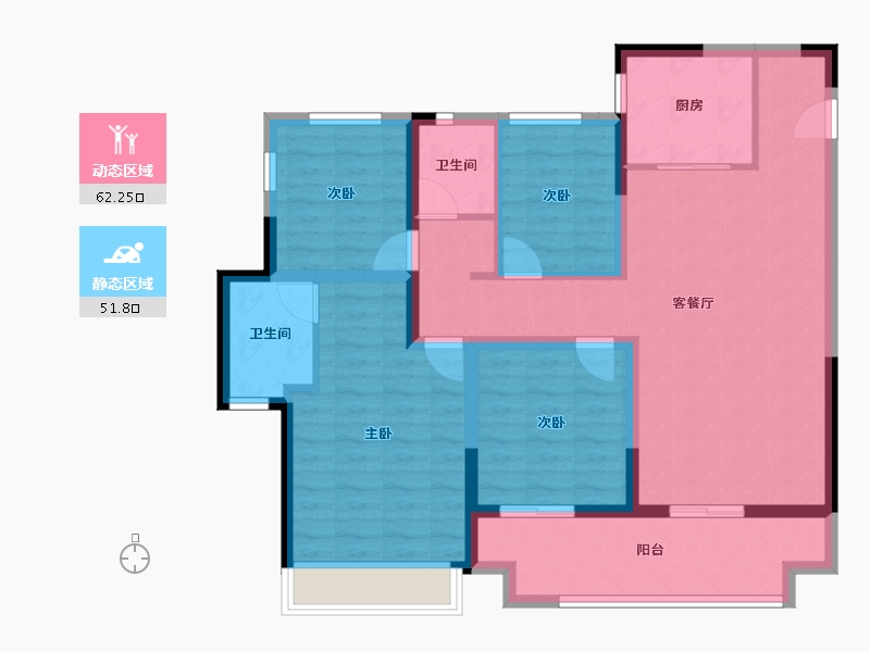 江苏省-苏州市-张家港建发和玺-101.60-户型库-动静分区