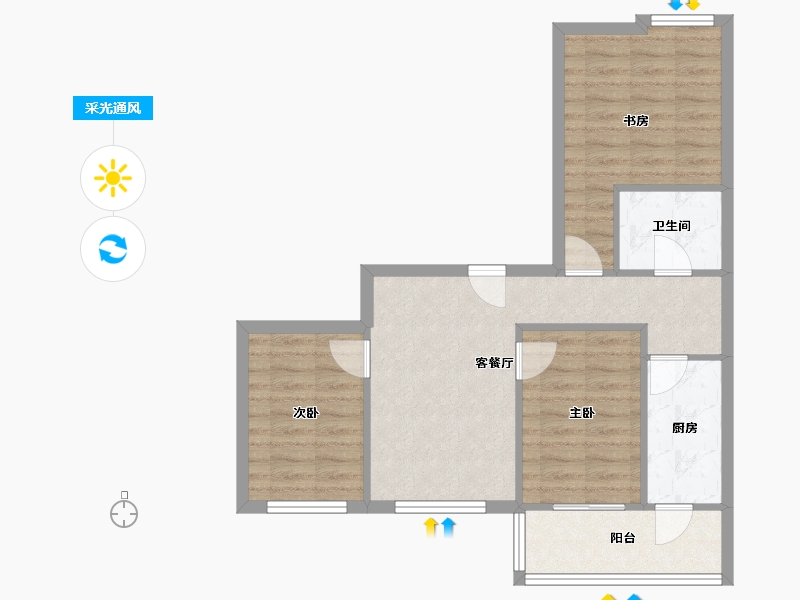 天津-天津市-康桥里-66.00-户型库-采光通风