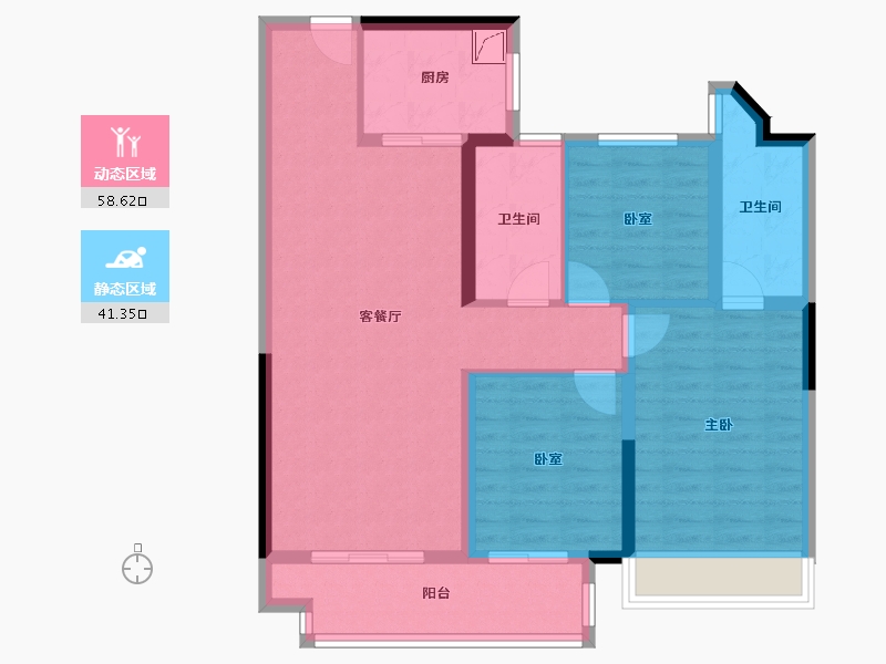 河南省-郑州市-新城·玺樾华庭-89.02-户型库-动静分区