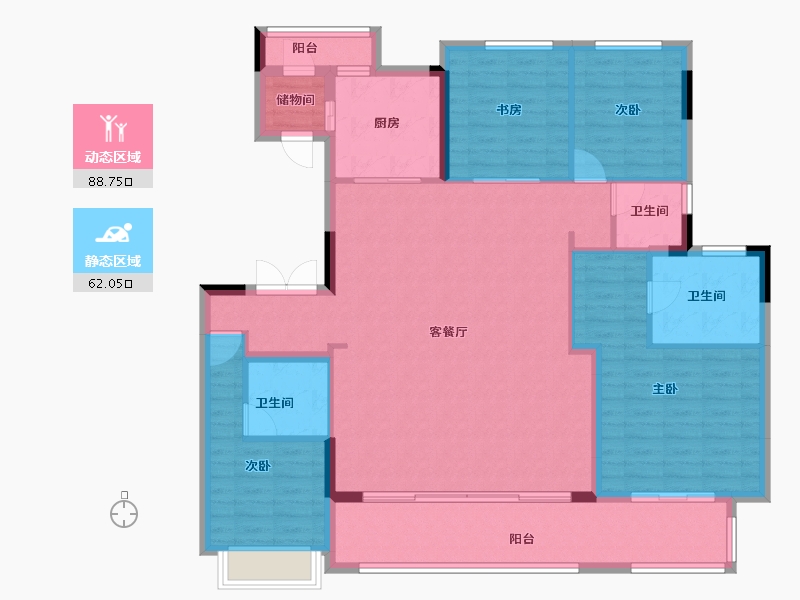 福建省-福州市-世茂帝封江-137.40-户型库-动静分区