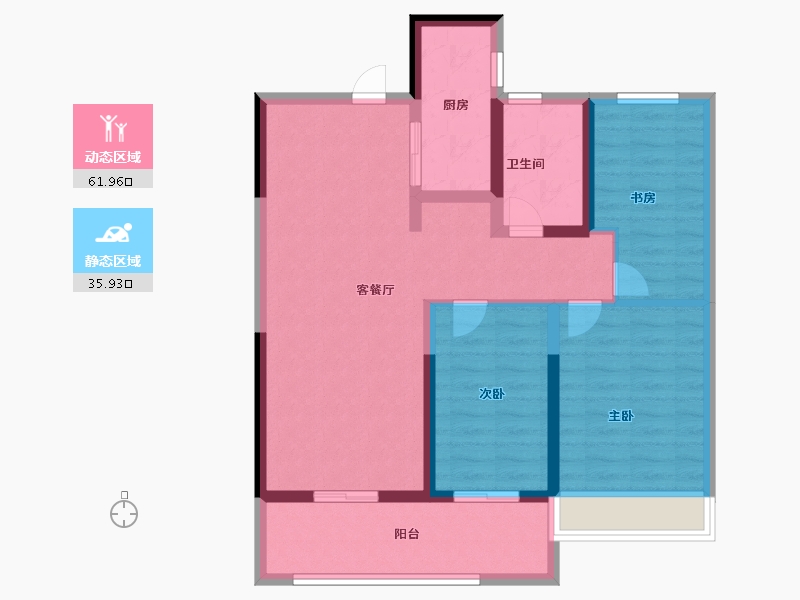 河南省-郑州市-上街龙吟世家​-87.20-户型库-动静分区