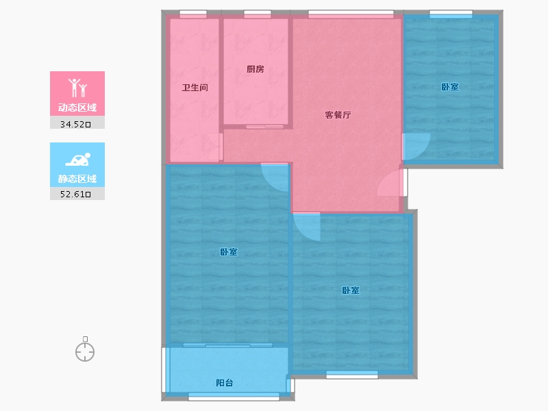 上海-上海市-贝港三区-76.00-户型库-动静分区