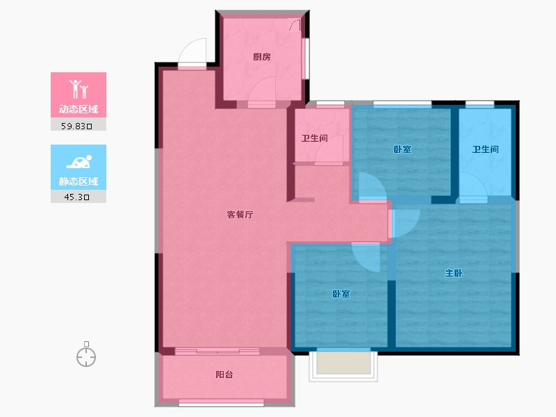 山东省-济南市-山钢锦悦华府-94.00-户型库-动静分区