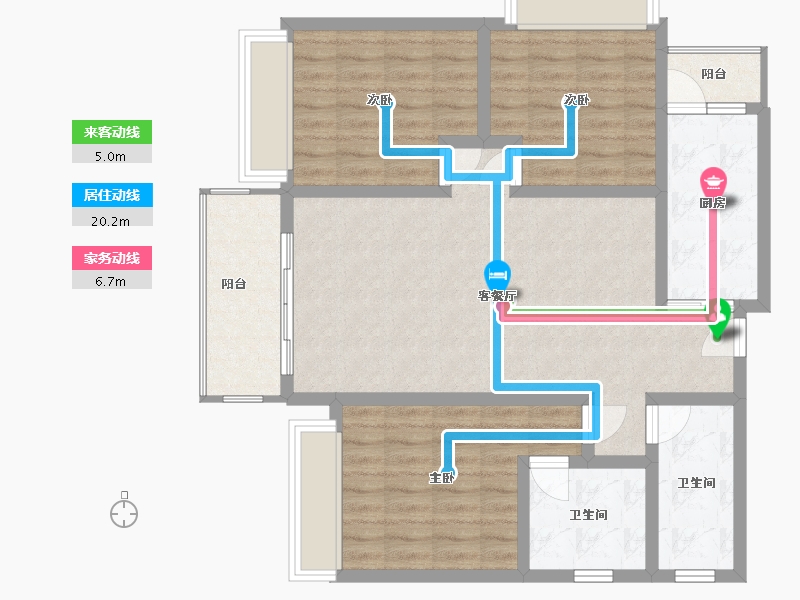 四川省-资阳市-乐至东湖御龙湾-127.00-户型库-动静线