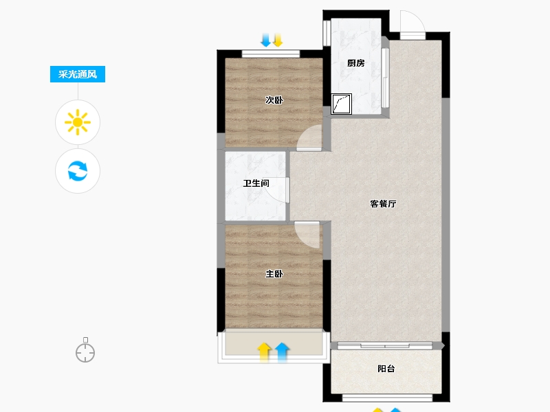 黑龙江省-哈尔滨市-华润置地熙云府-66.00-户型库-采光通风