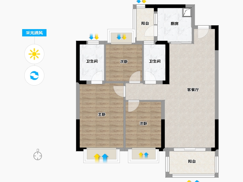 四川省-成都市-大都保峰玖著-116.74-户型库-采光通风