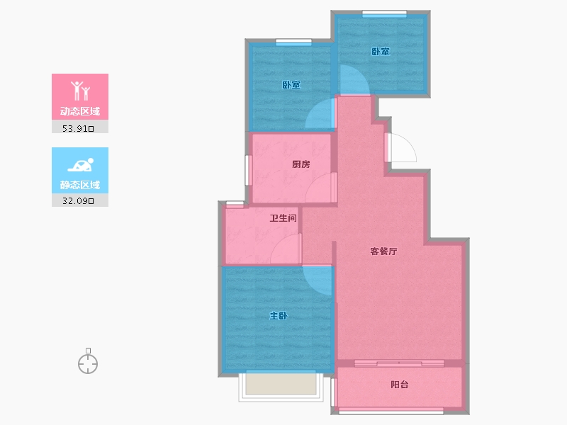 北京-北京市-北京恒大上河院-77.61-户型库-动静分区