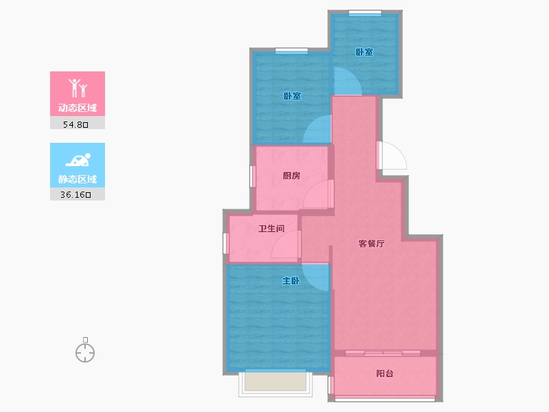 北京-北京市-北京恒大上河院-82.41-户型库-动静分区