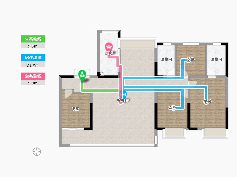 山东省-济南市-柏悦府-125.89-户型库-动静线