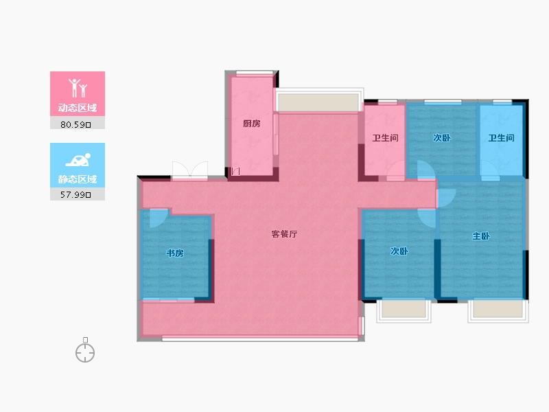 山东省-济南市-柏悦府-125.89-户型库-动静分区