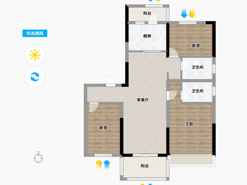 河南省-郑州市-上街碧桂园​-100.01-户型库-采光通风