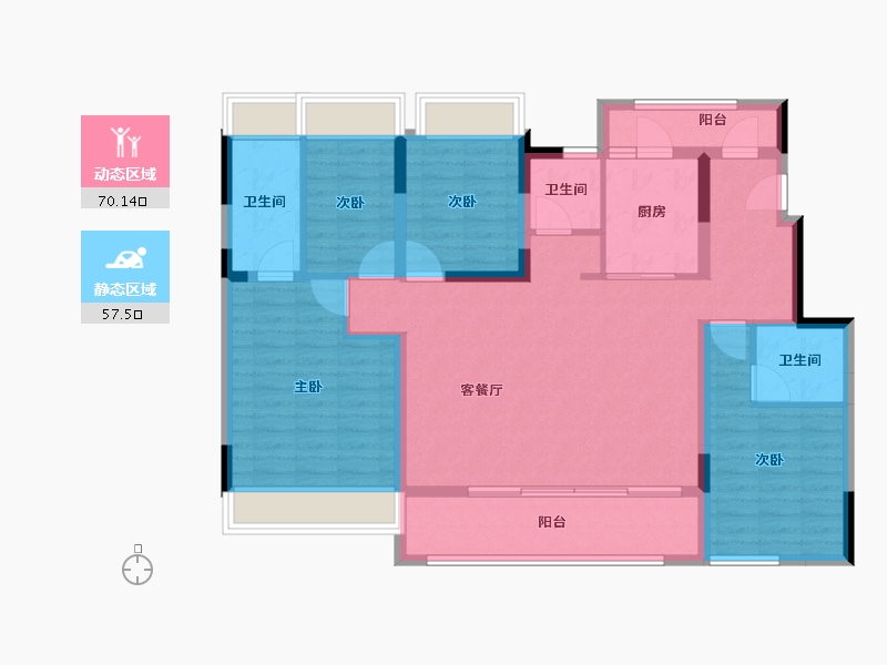 江苏省-苏州市-张家港建发和玺-114.40-户型库-动静分区