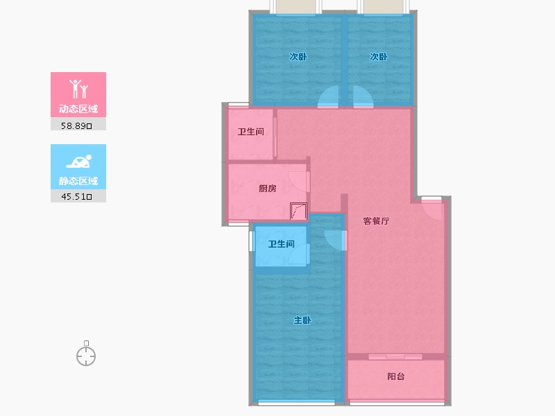 湖北省-黄冈市-世纪华园-110.00-户型库-动静分区